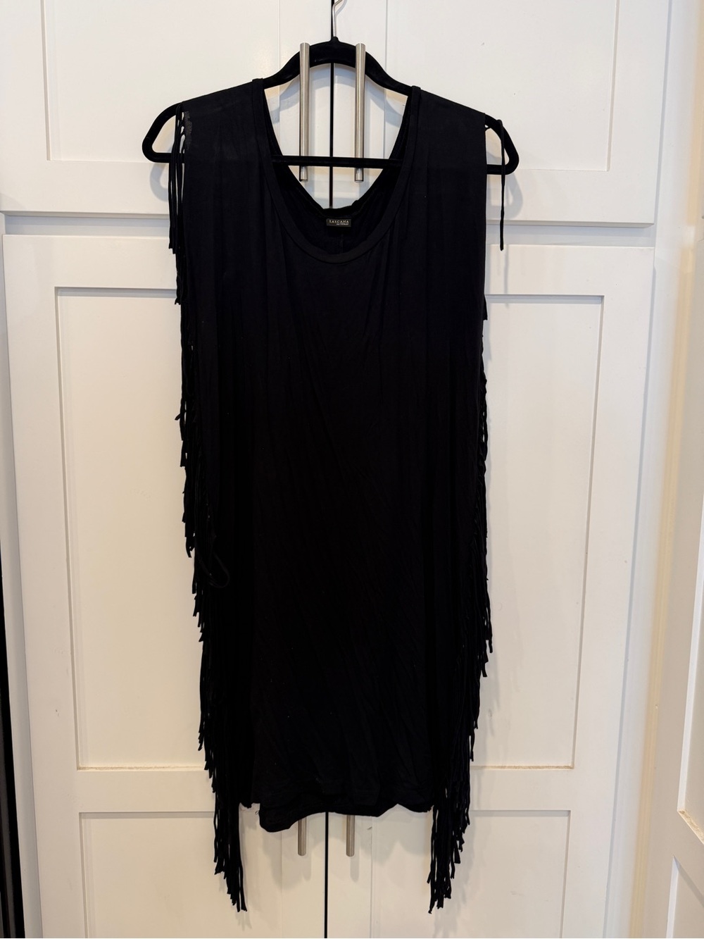 Lascana for Venus Black Fringe Swim Cover-Up Tunic